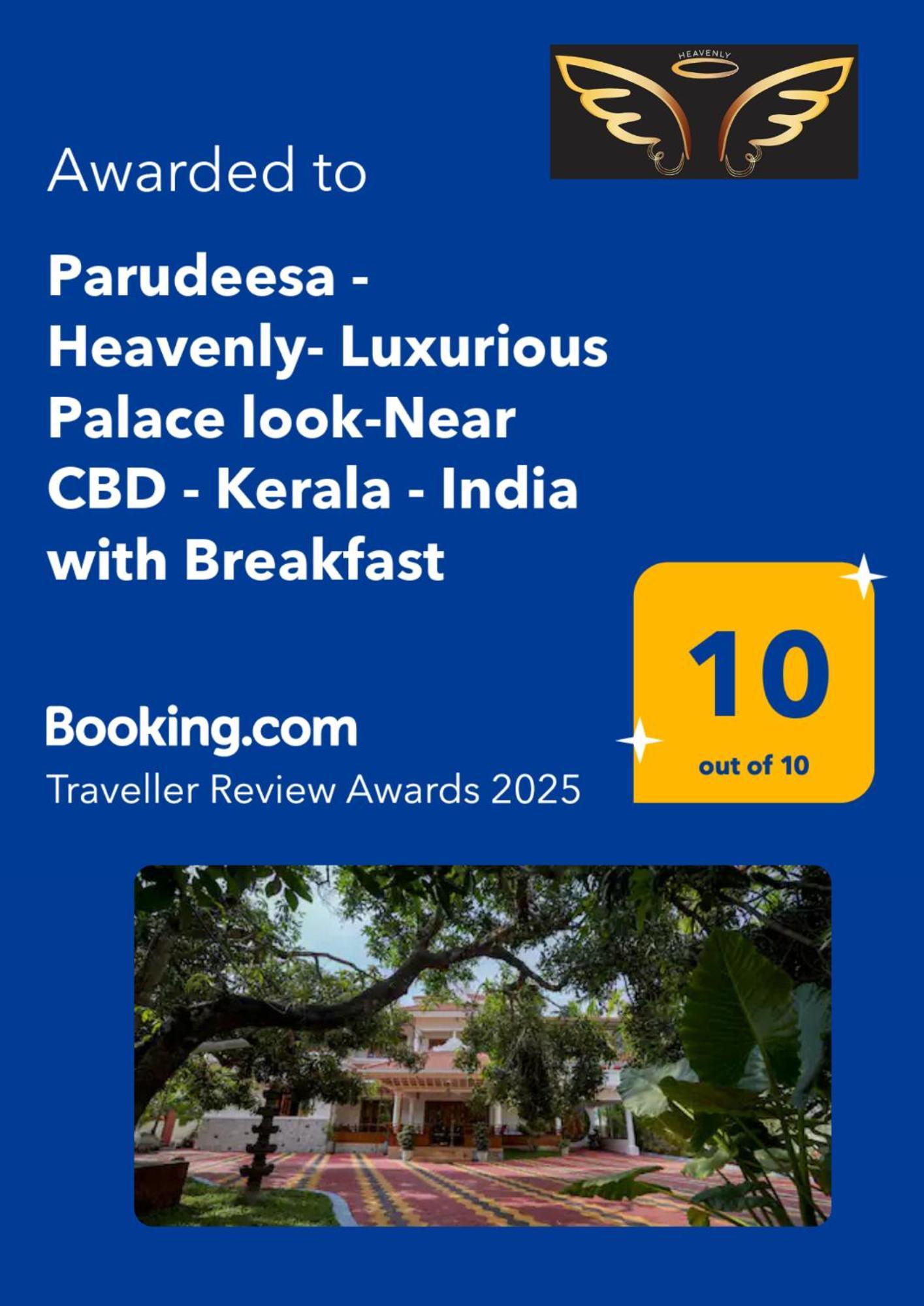Parudeesa - Heavenly- Luxurious Palace Look-Near Cbd - Kerala - India With Breakfast Kaladi ภายนอก รูปภาพ